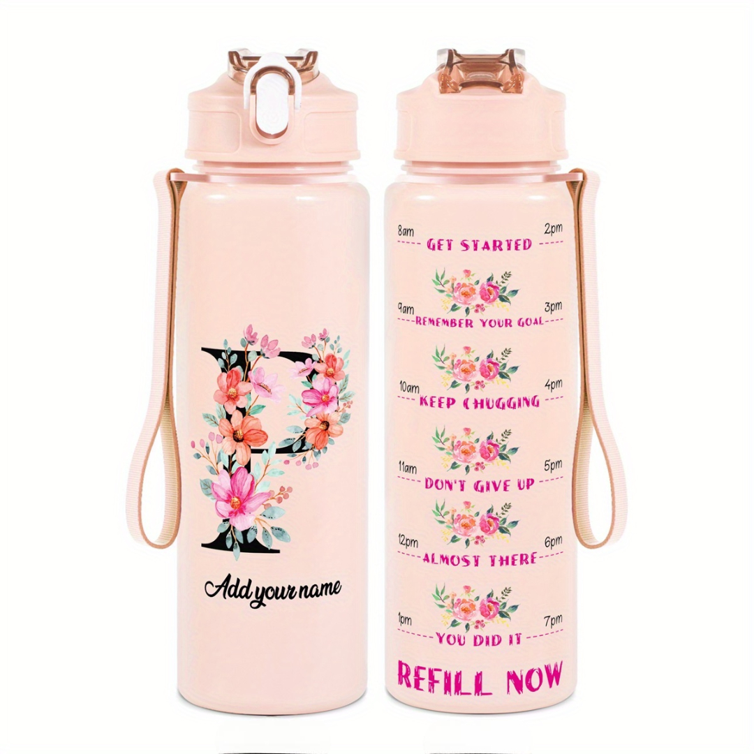 Personalized Water Tracker Bottle With Custom Name