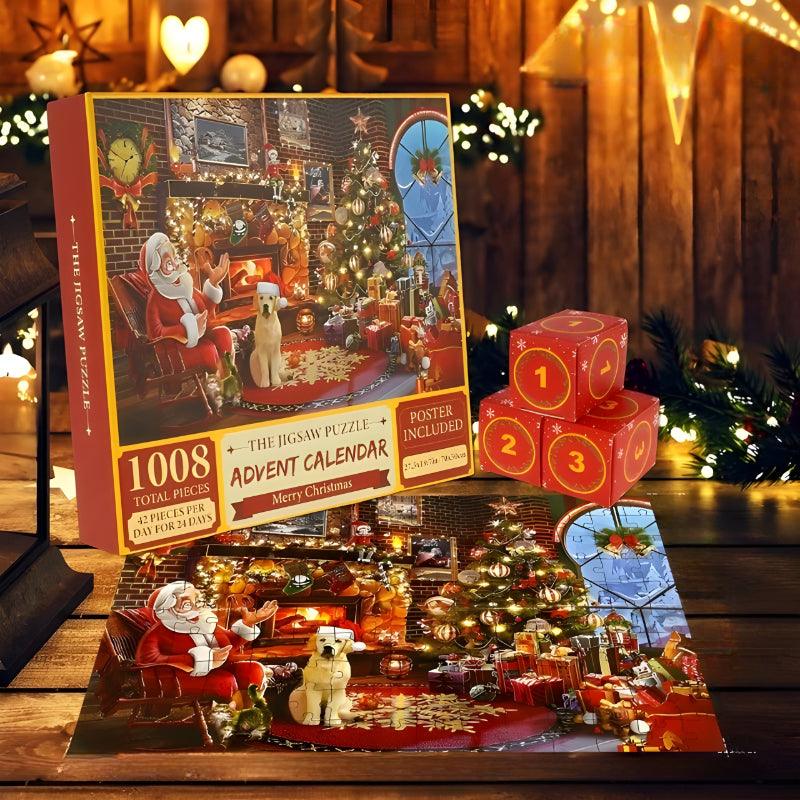 Puzzle Advent Calendar Countdown-Flower Teddy Bear