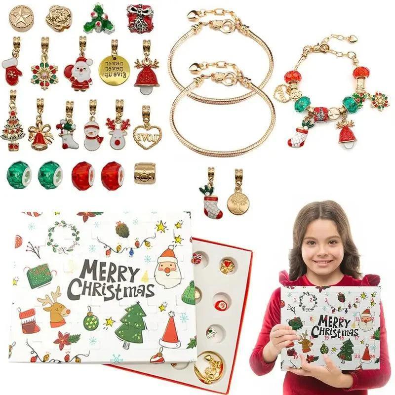Christmas Charm Advent Calendar – Festive Jewelry Collection-Flower Teddy Bear