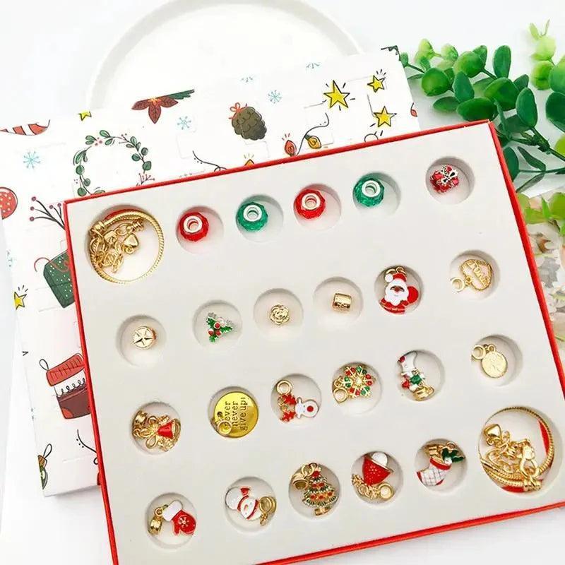 Christmas Charm Advent Calendar – Festive Jewelry Collection-Flower Teddy Bear