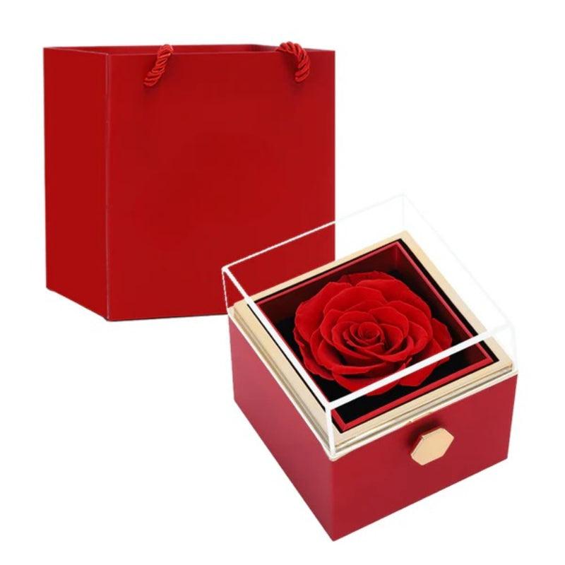 Locked Keepsake Flower Box Necklace-Flower Teddy Bear