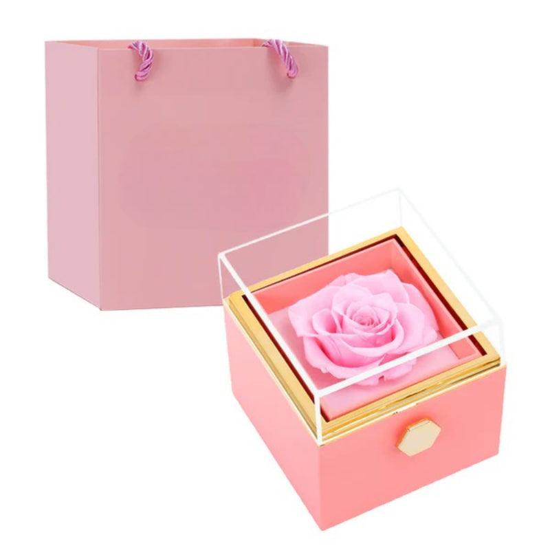 Locked Keepsake Flower Box Necklace-Flower Teddy Bear