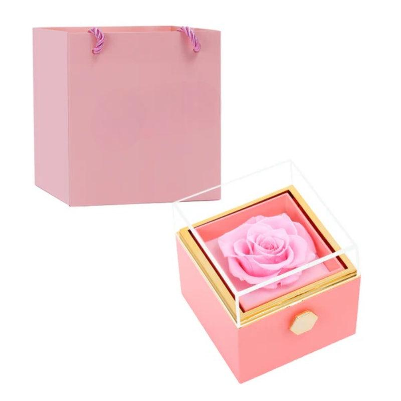 Locked Keepsake Flower Box Necklace-Flower Teddy Bear