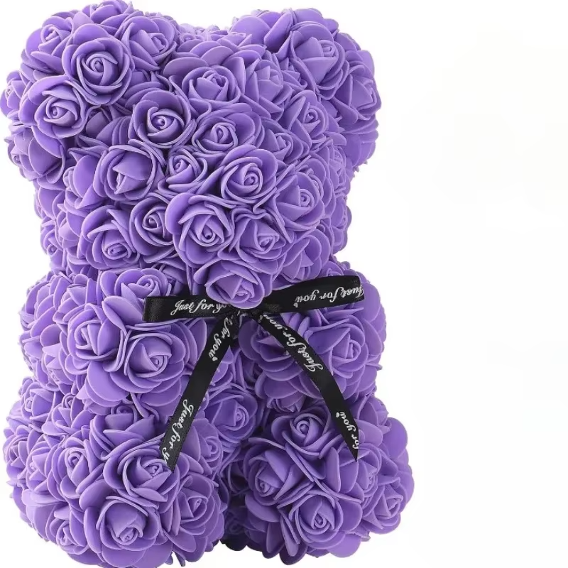 Artificial Rose Teddy Bear For Mothers Day Celebration-Flower Teddy Bear