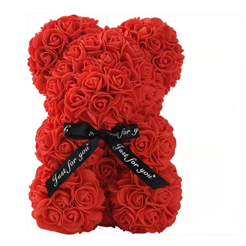 Artificial Rose Teddy Bear For Mothers Day Celebration-Flower Teddy Bear