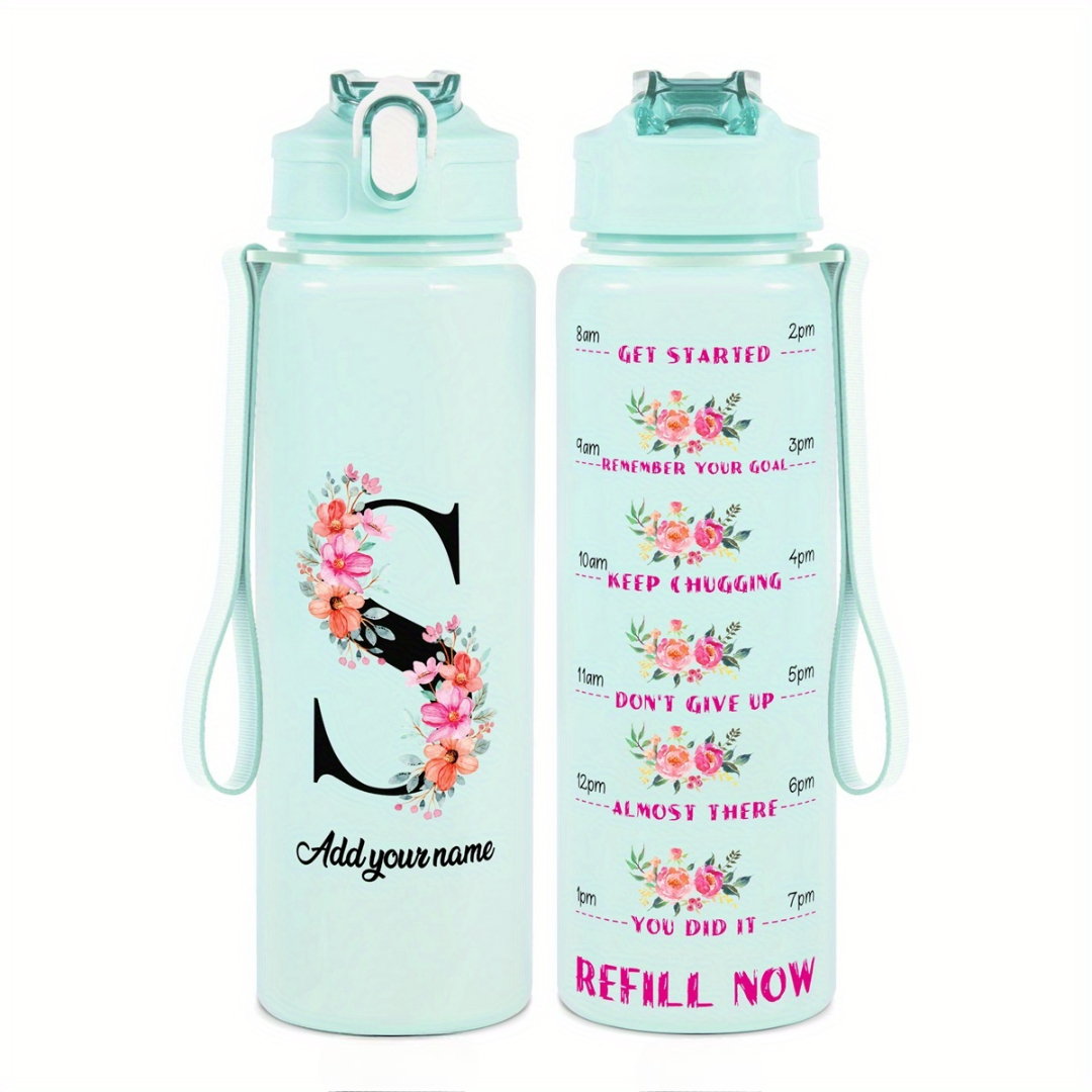 Personalized Water Tracker Bottle With Custom Name