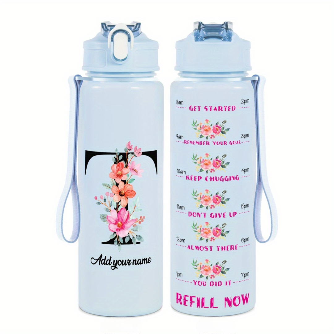 Personalized Water Tracker Bottle With Custom Name