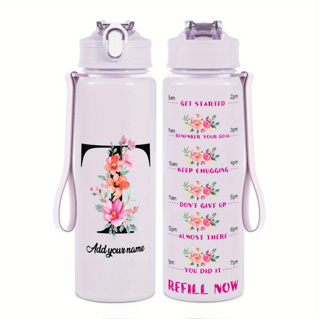 Personalized Water Tracker Bottle With Custom Name