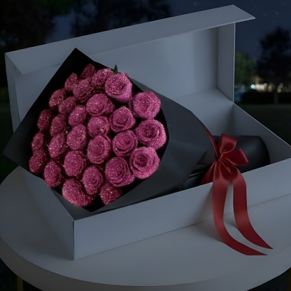Sparkling Preserved Rose Bouquet For Timeless Gifting