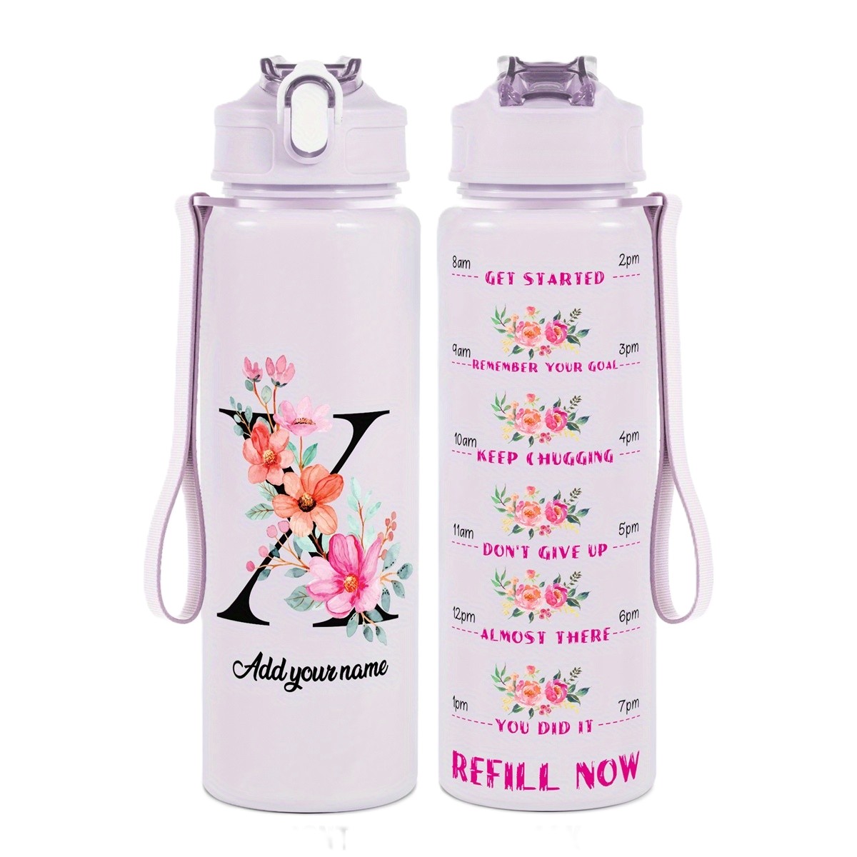 Personalized Water Tracker Bottle With Custom Name