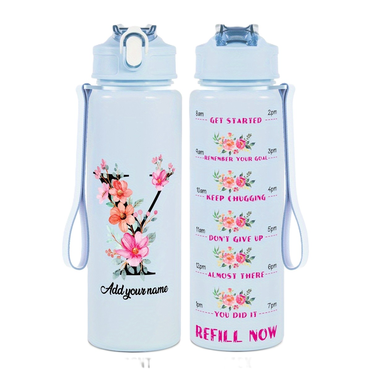 Personalized Water Tracker Bottle With Custom Name