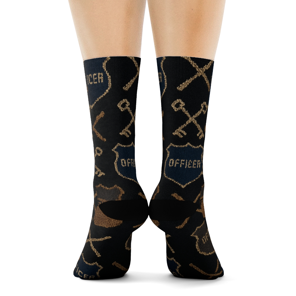 Tessellated Guard Badge Pattern Prison Officer premium sports crew socks