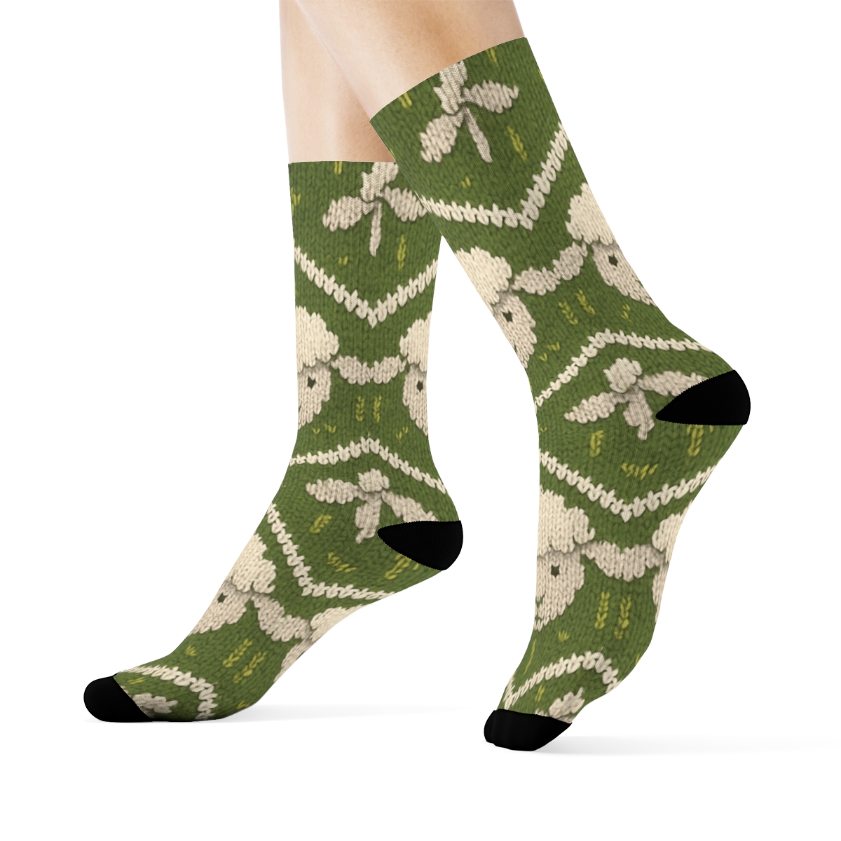 Knitted Chevron Sheep Pattern unique graphic crew socks