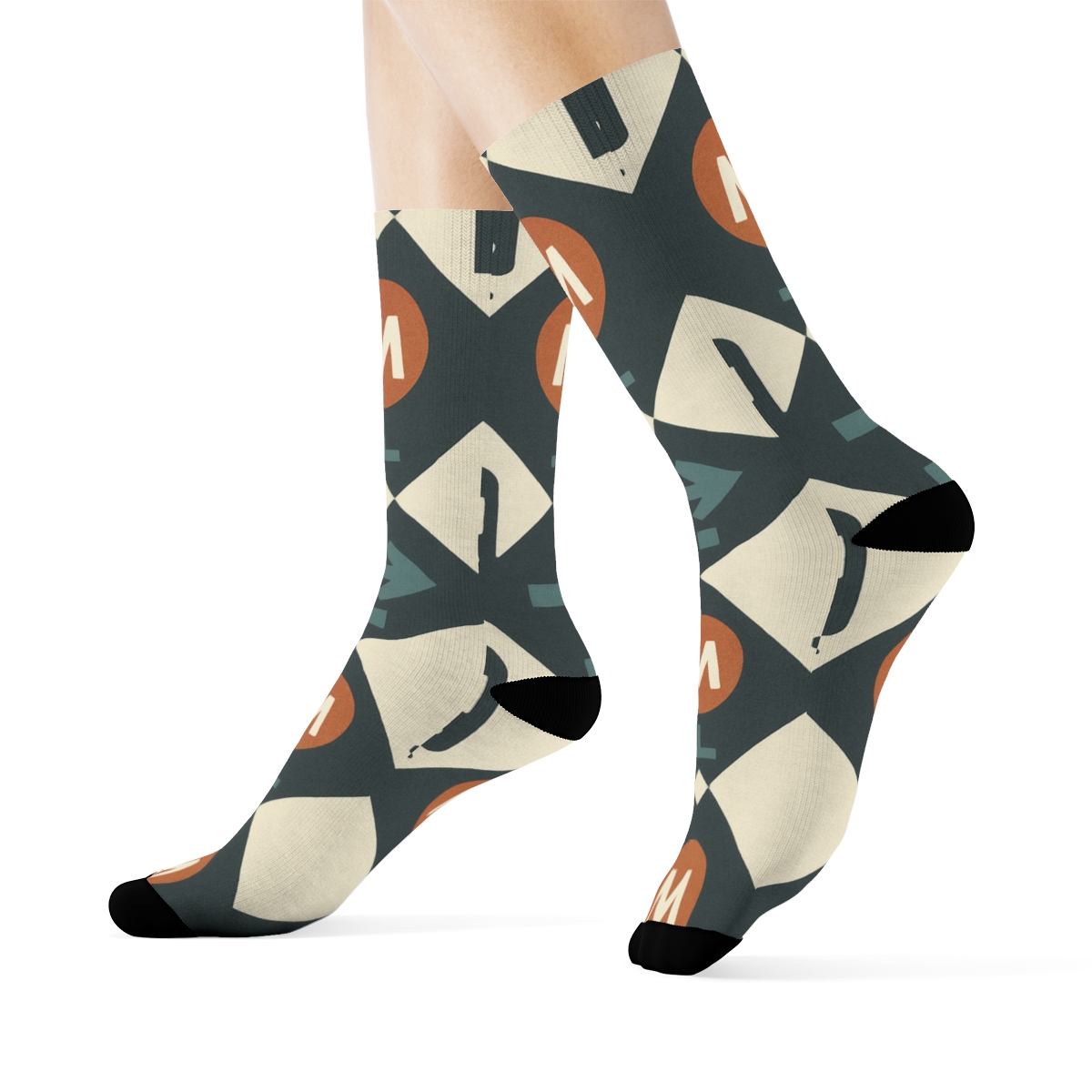 Urban Planner Transit Icon Lattice unique graphic crew socks