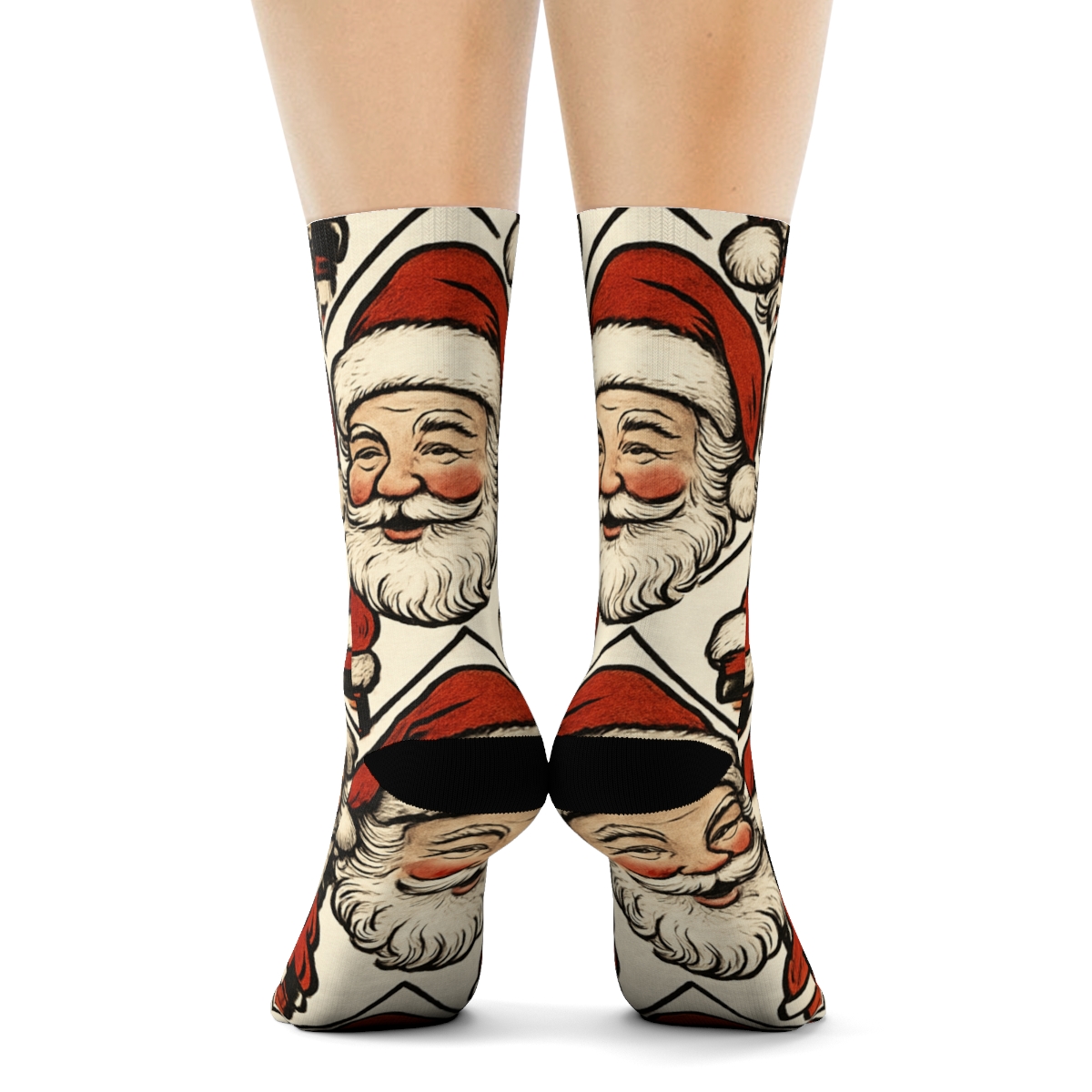 Vintage Santa Chimney Tessellation premium sports crew socks