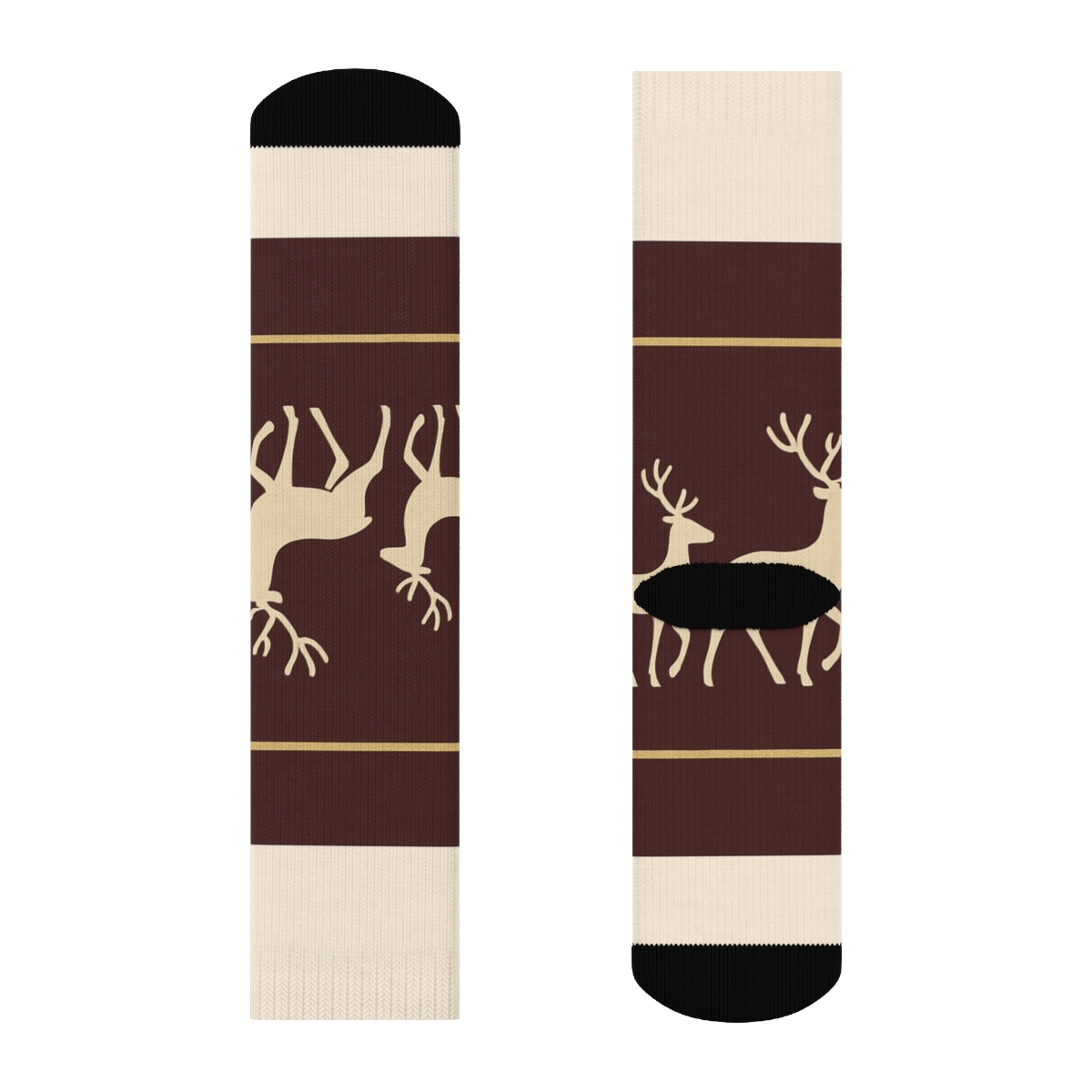 Reindeer Silhouette Progression Xmas stylish athletic crew socks
