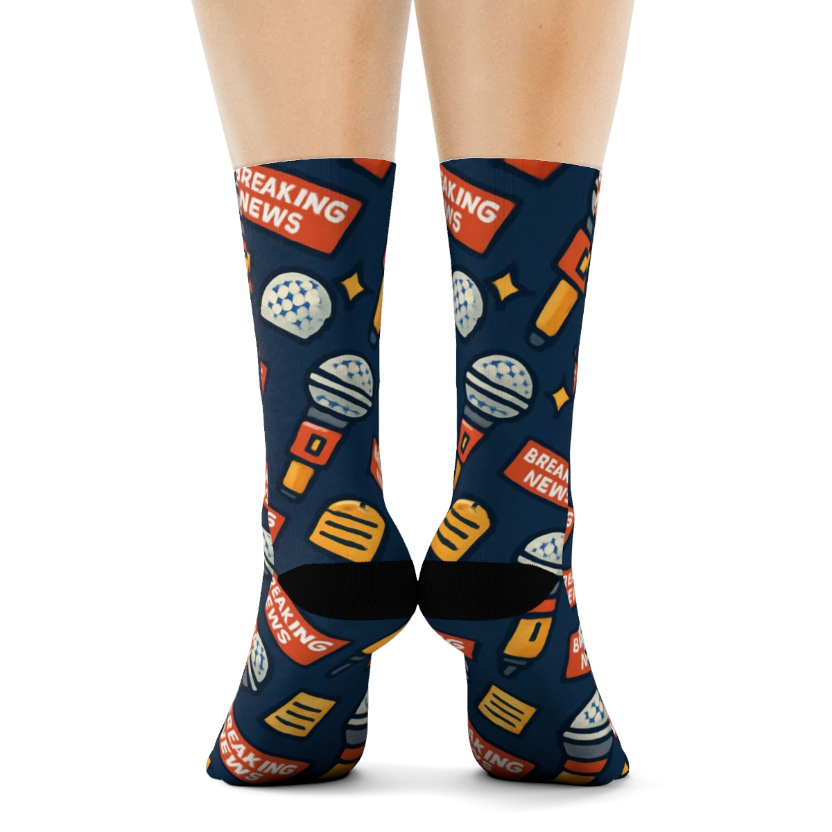 Microphone Chevron For Reporter Rhythm soft everyday crew socks