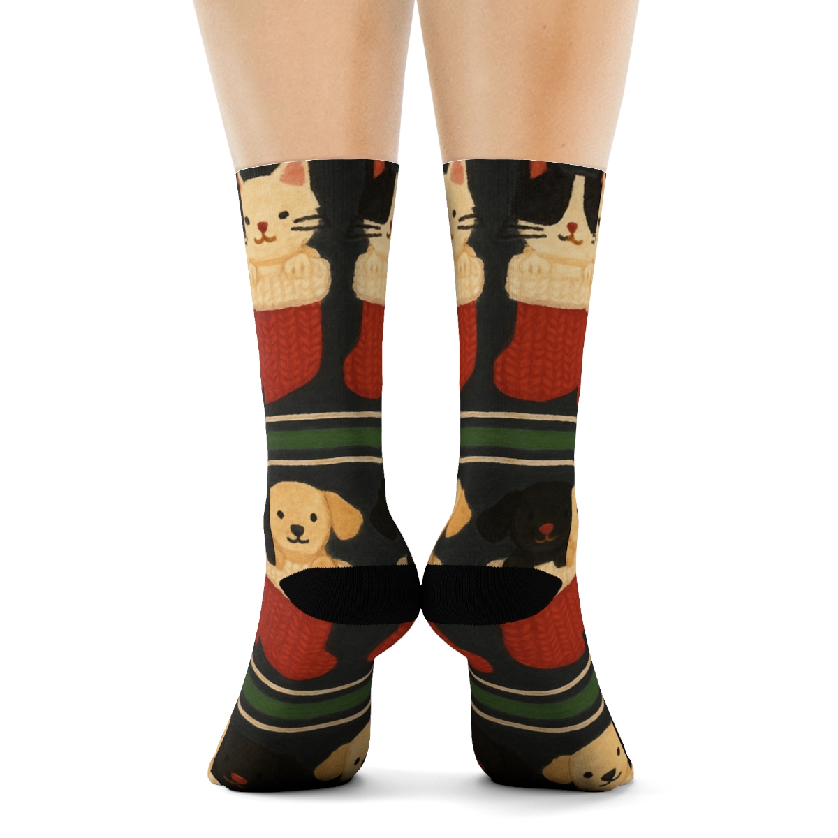 Holiday Pet Stocking Stripe Bands premium sports crew socks
