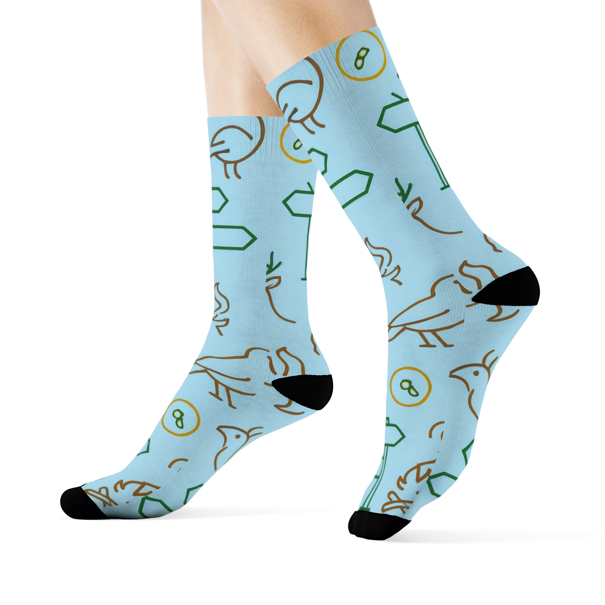 Trail Map With Park Ranger Signposts comfortable cotton crew socks