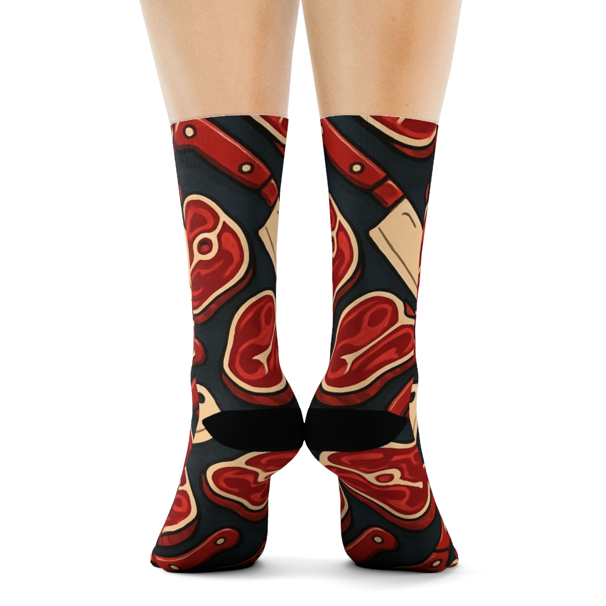 Crimson Cleaver Lattice With Butcher Charm unique graphic crew socks