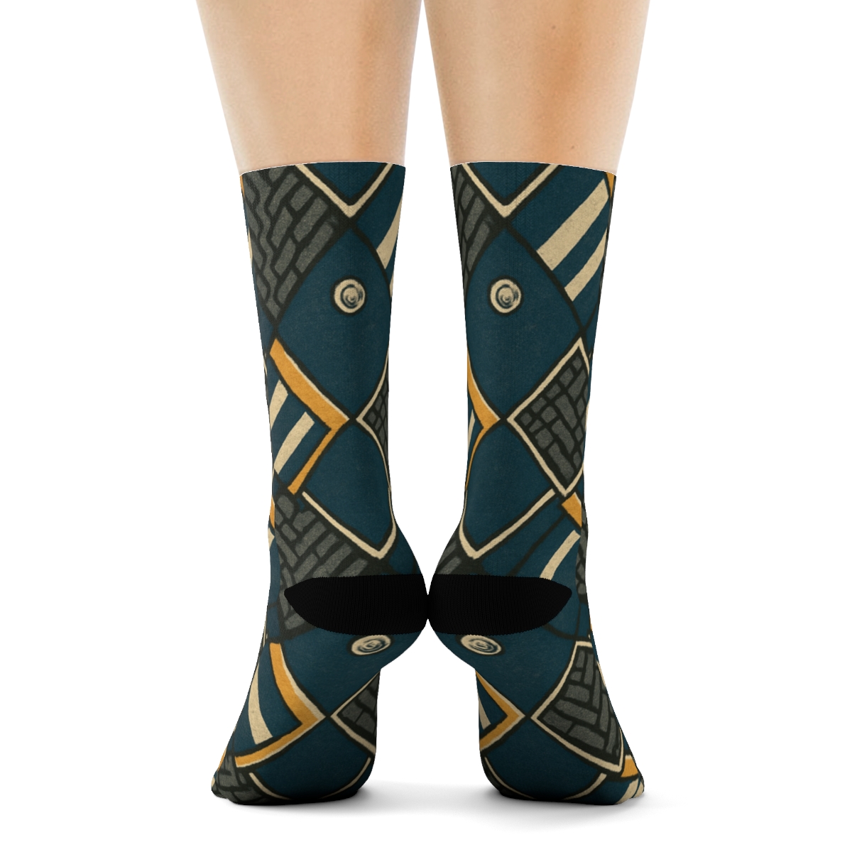 Tire Tread Argyle For The Truck Driver unique graphic crew socks