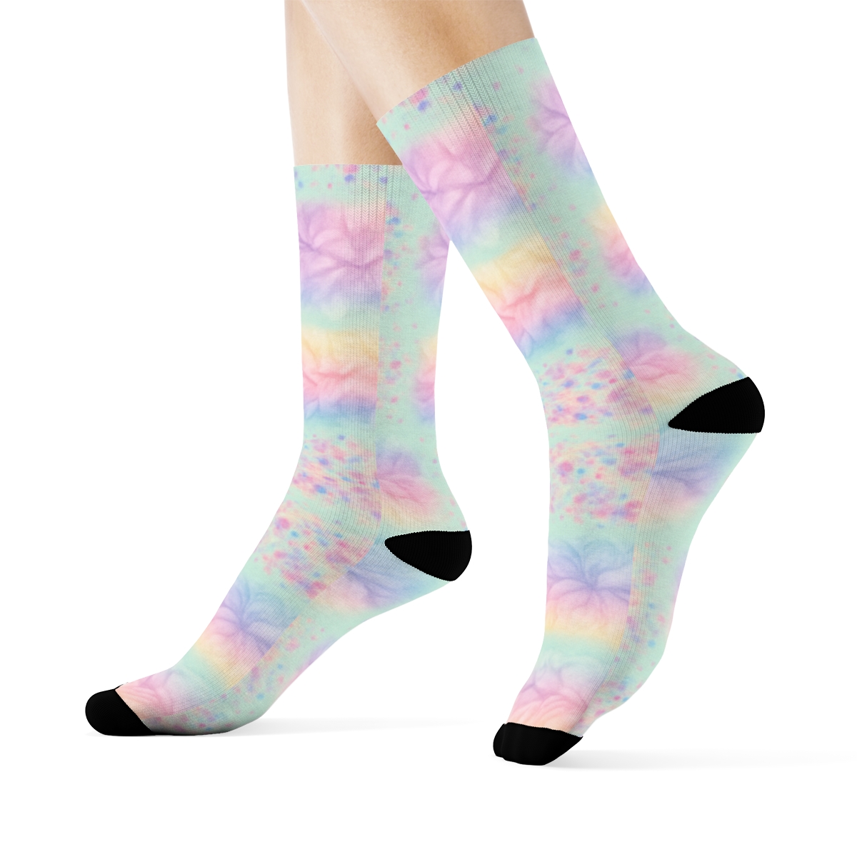 Pastel Crinkle Speckle Bands personalized crew socks