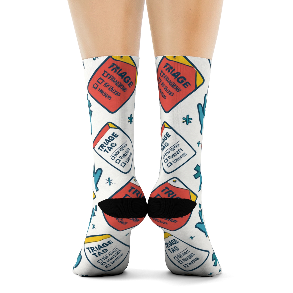 Triage Tag Lattice With Paramedic Rhythm stylish athletic crew socksTriage Tag Lattice with Paramedic Rhythm Crew Socks - Image 4