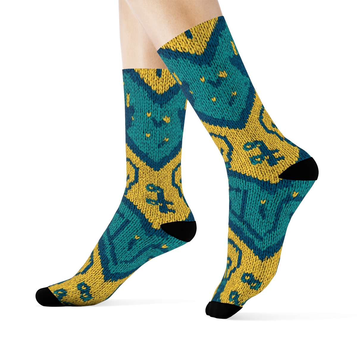 Electrician Knitted Circuit Chevron trendy patterned crew socks
