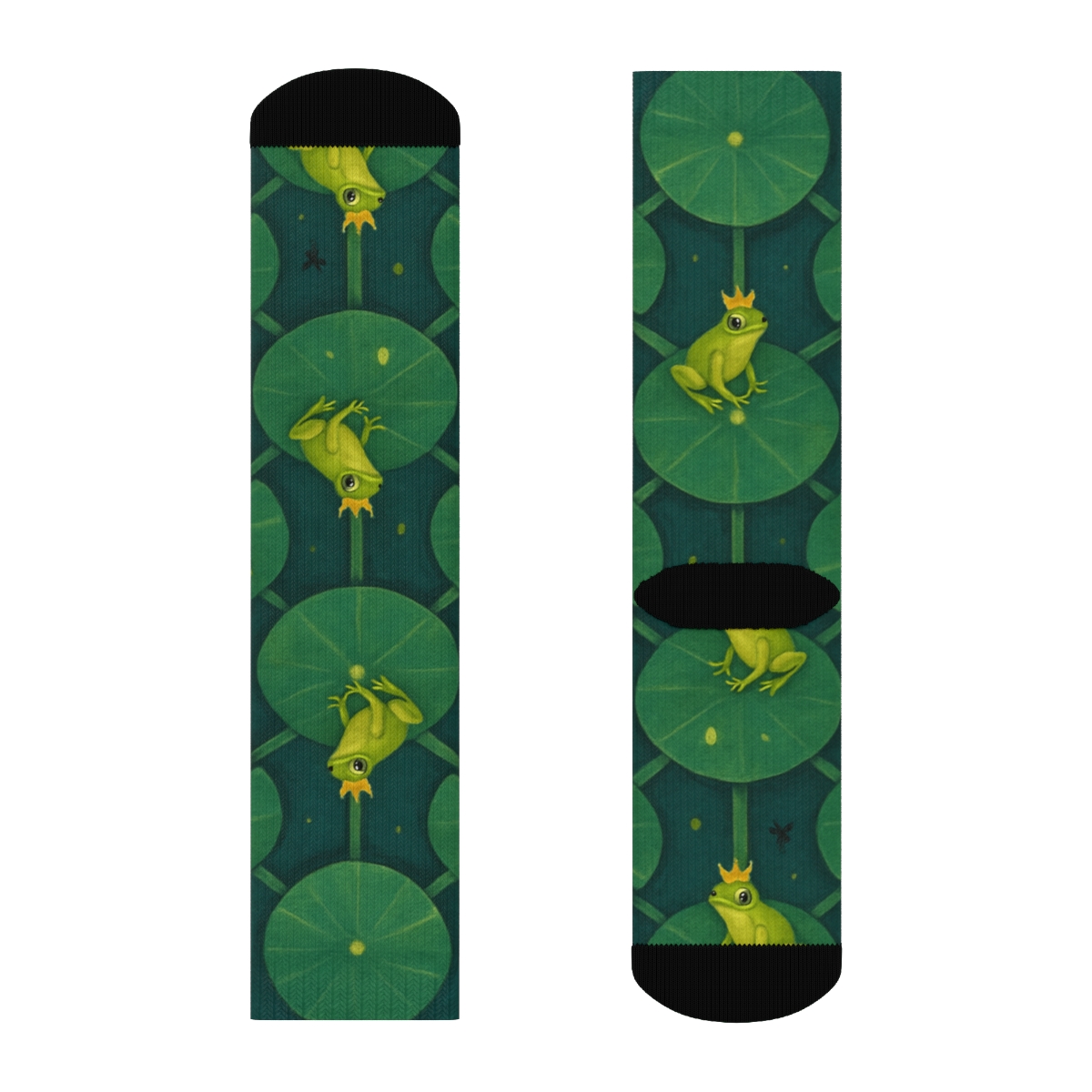 Lily Pad Lattice With Rain Kiss comfortable cotton crew socks