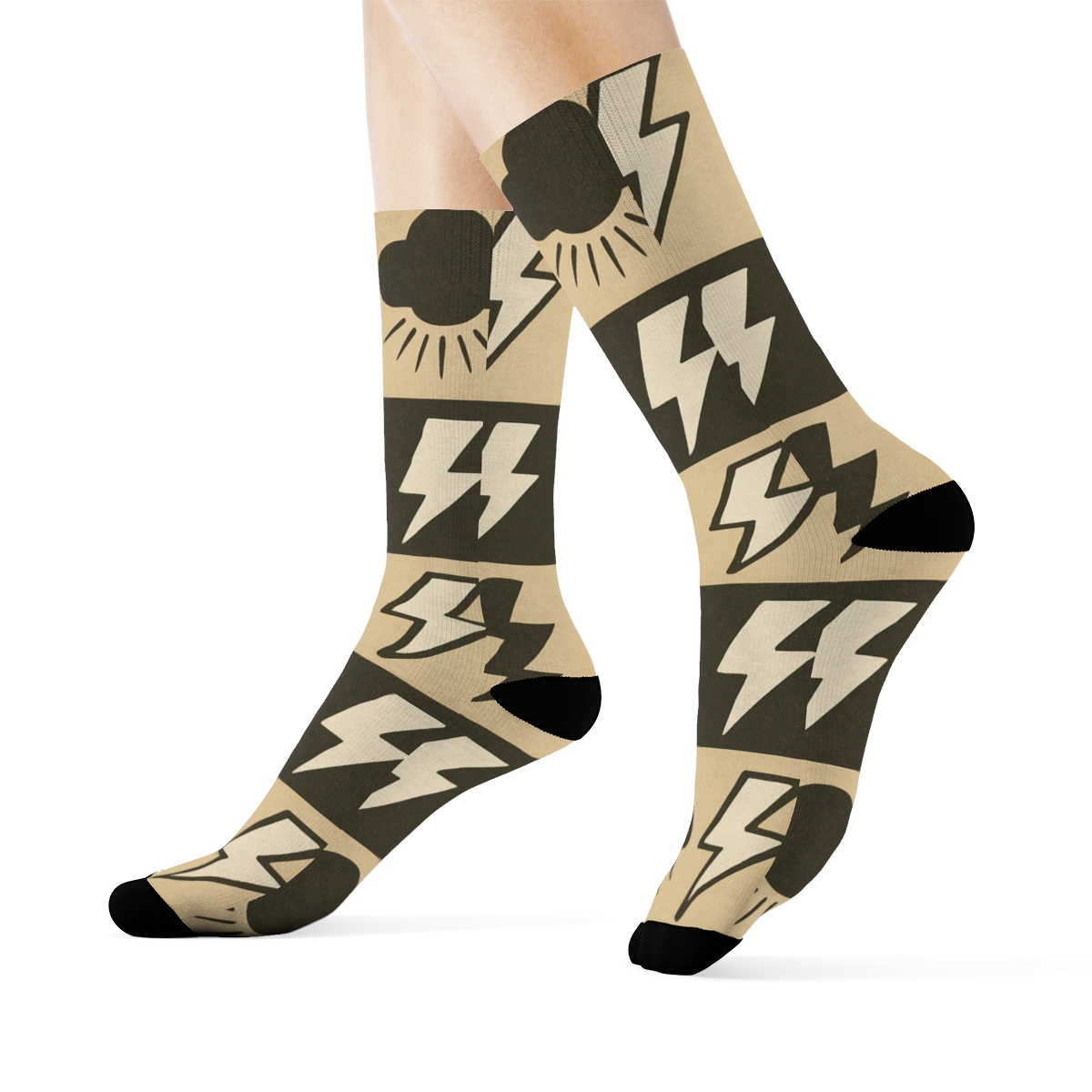 Vintage Electrical Poster Repeating Bands unique graphic crew socks