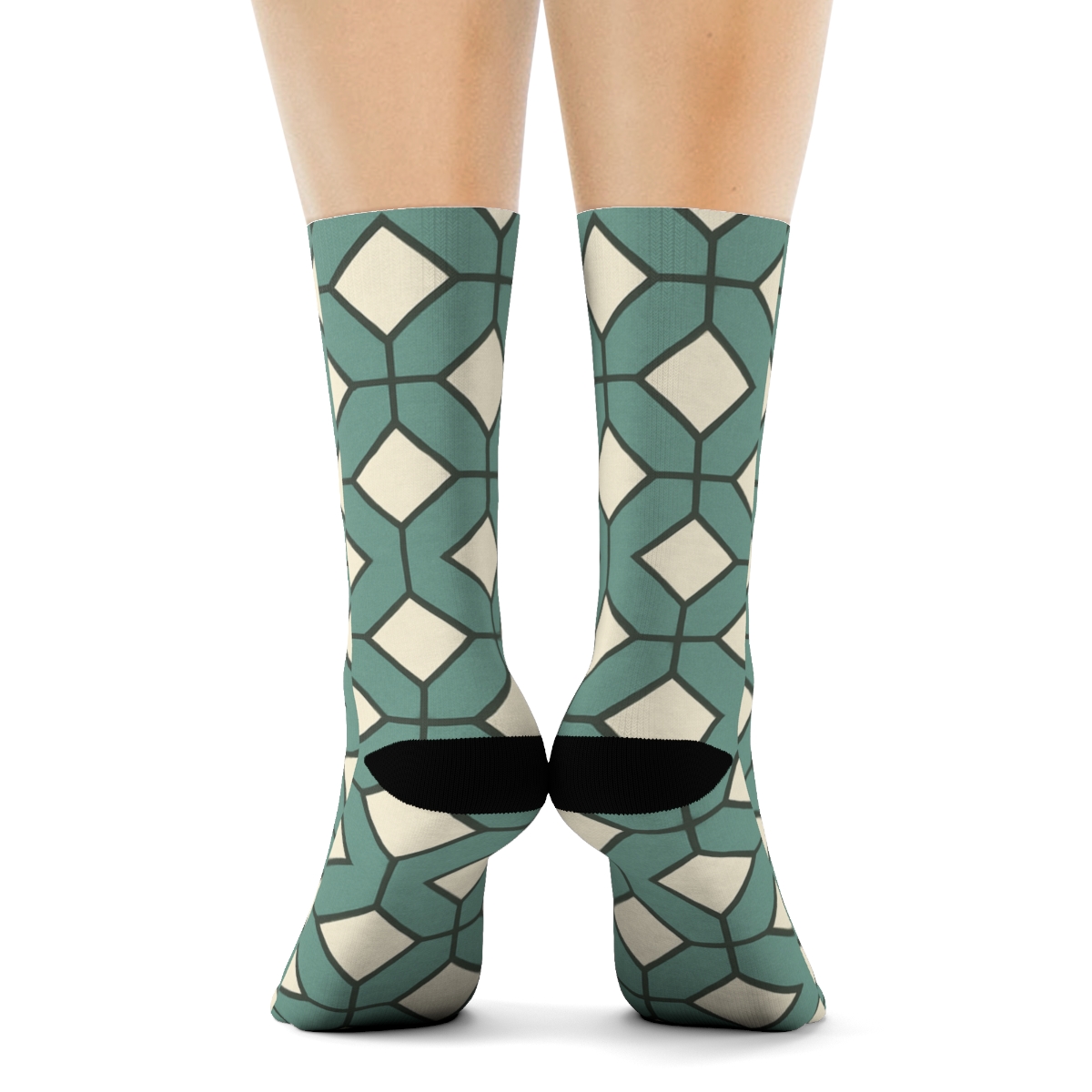 Offset Mini Lattice trendy patterned crew socks