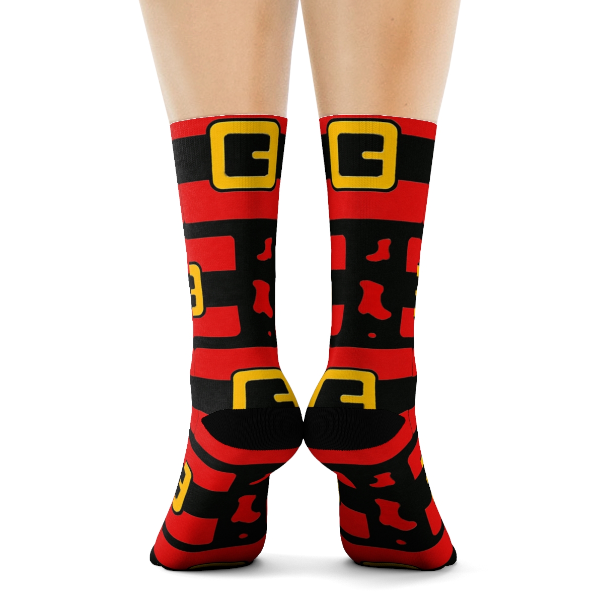 Repetitive Belt Buckle Santa premium sports crew socks