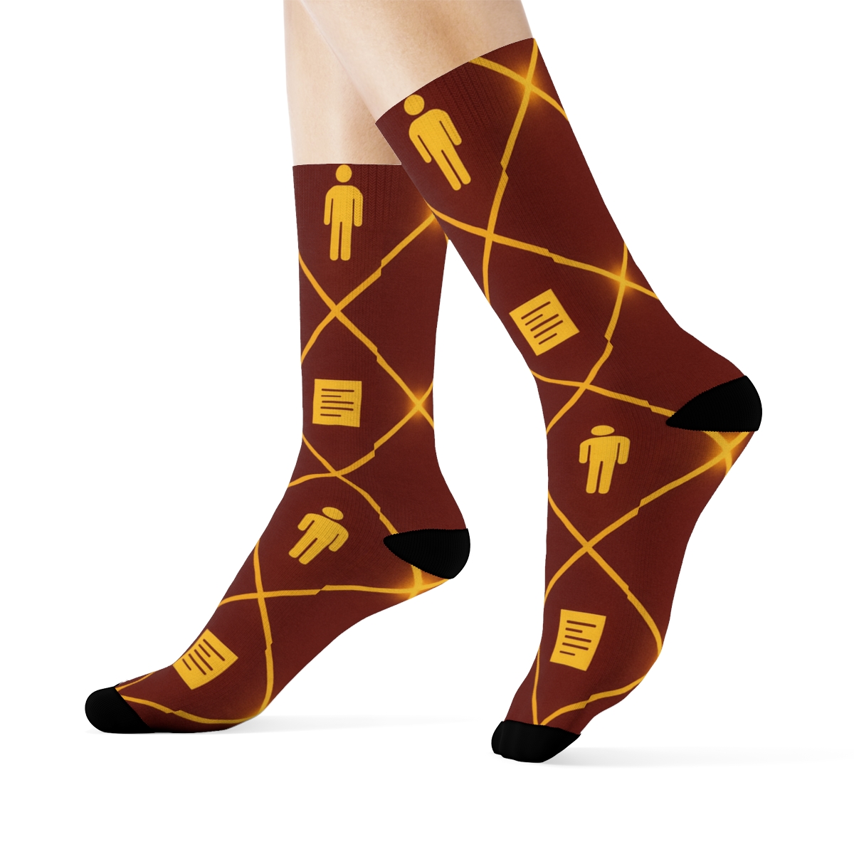 Actor-Theatre Spotlight Lattice unique graphic crew socks