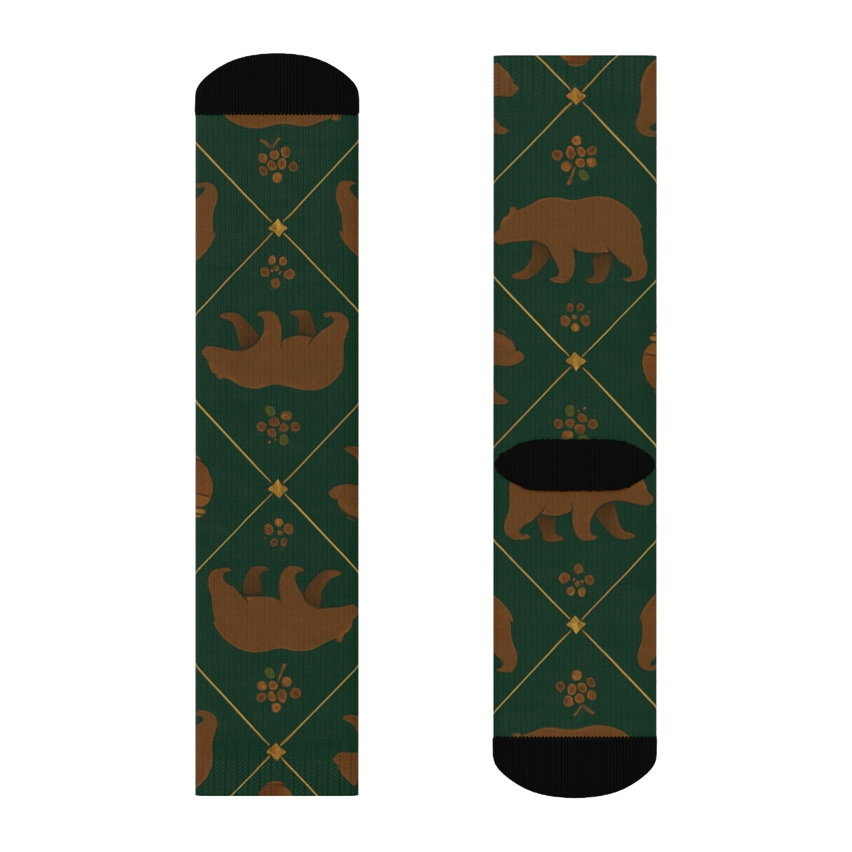 Bear Constellation Paw Tessellation designer printed crew socks