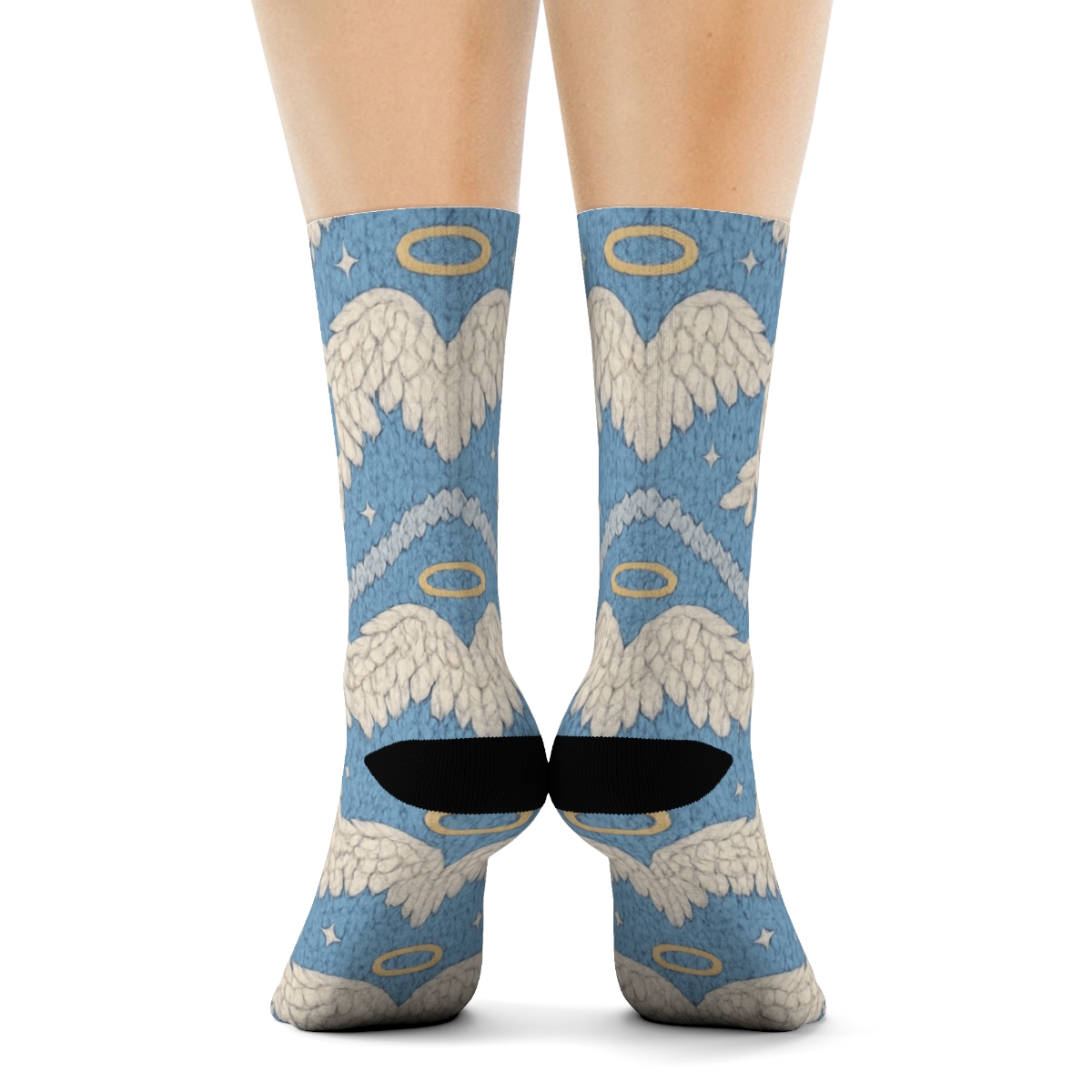 Feather Chevron In Angel Light comfortable cotton crew socks