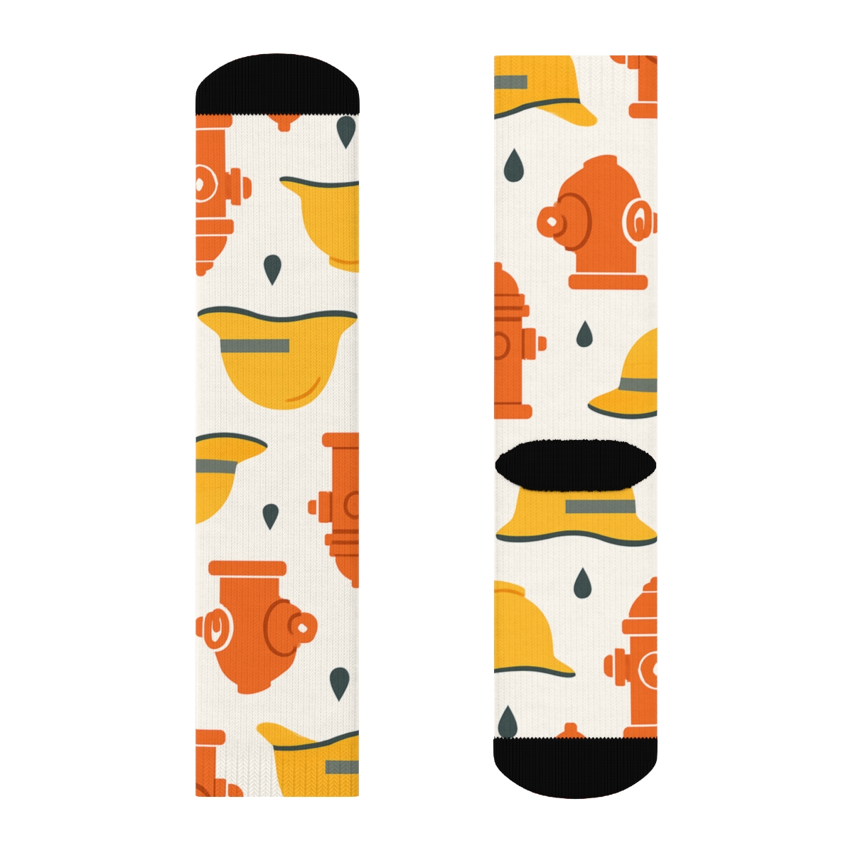 Fire Fighter Helmet And Hydrant Tessellation personalized crew socks