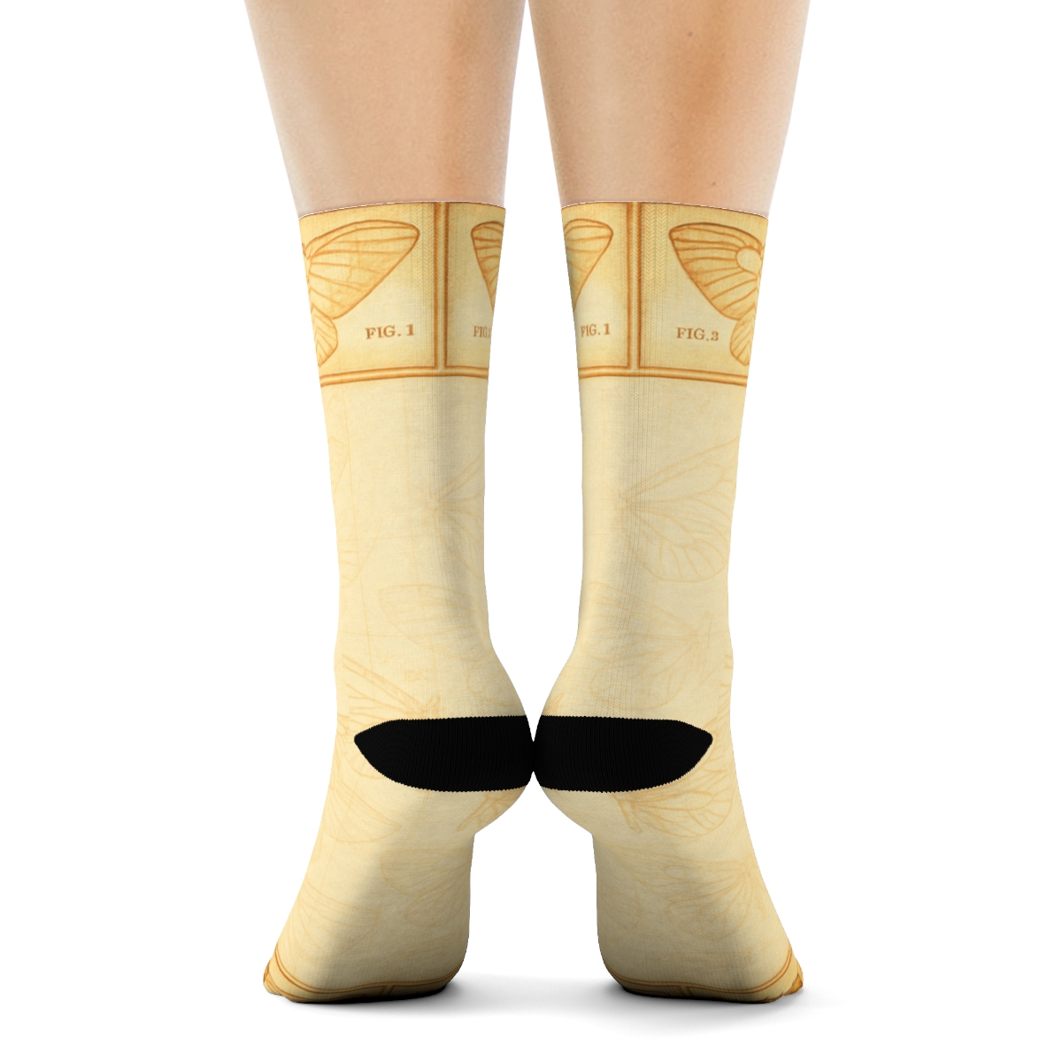 Vintage Field Study Chrysalis Border comfortable cotton crew socksVintage Field Study Chrysalis Border Crew Socks - Image 4