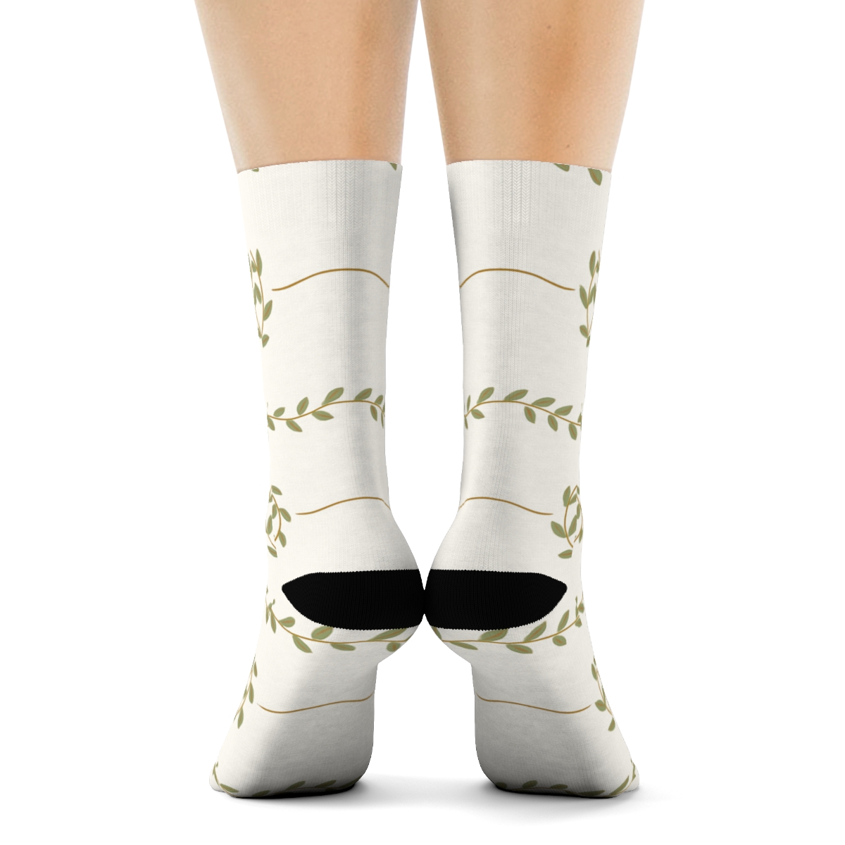 Eucalyptus Garland With Wreath Medallions unique graphic crew socks