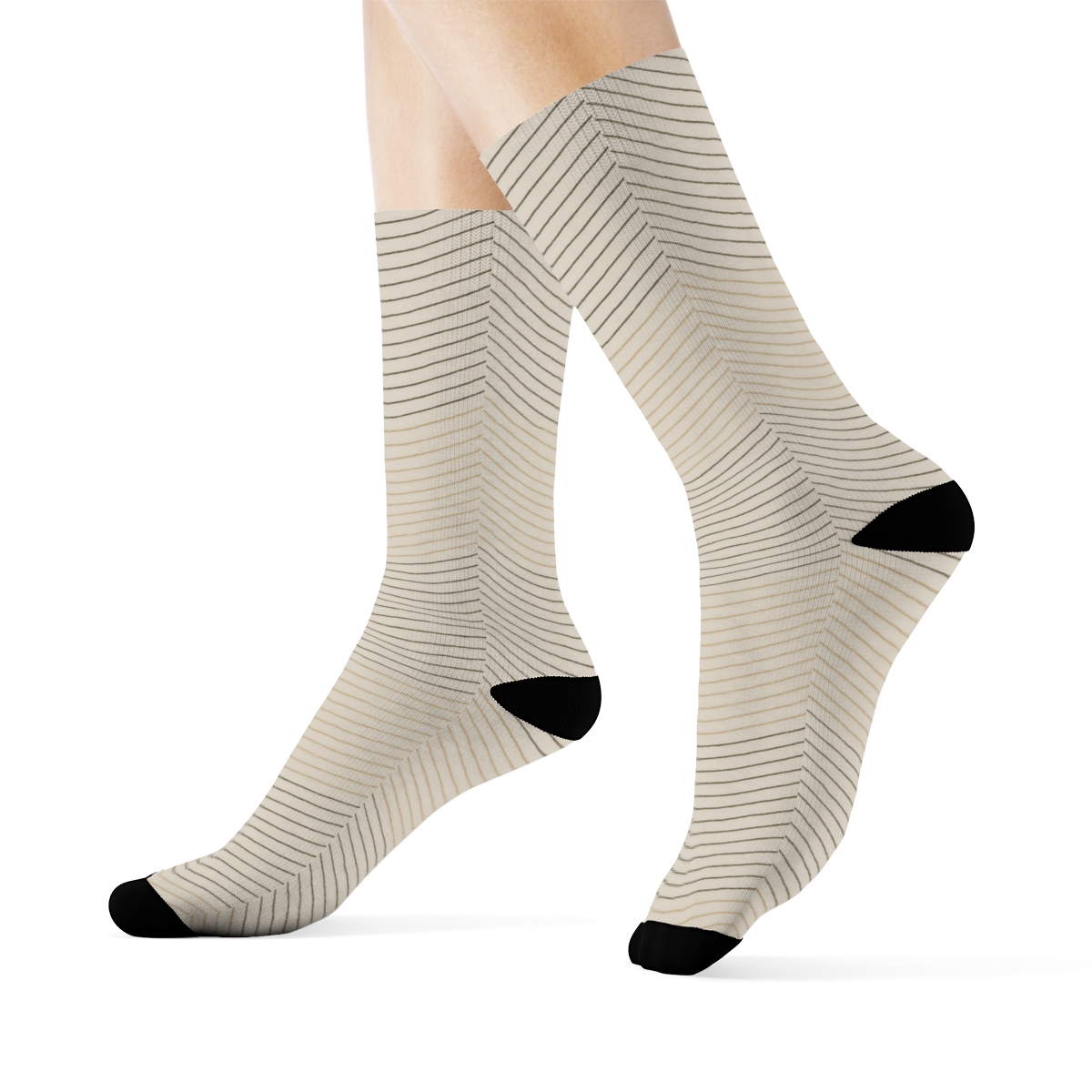 Subtle Moire Bands unique graphic crew socks