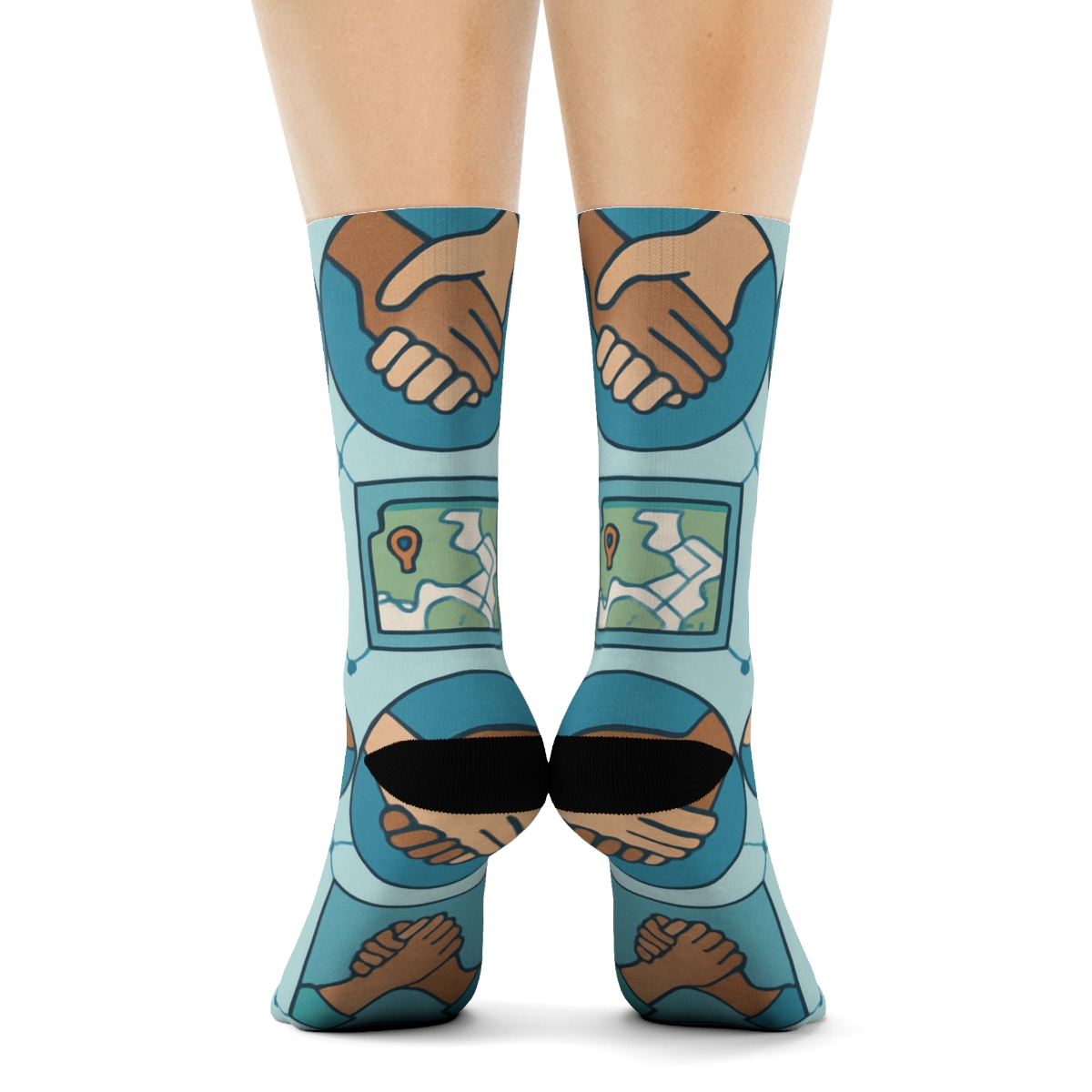 Community Circle Tiles With Social Worker Storyboards premium sports crew socks