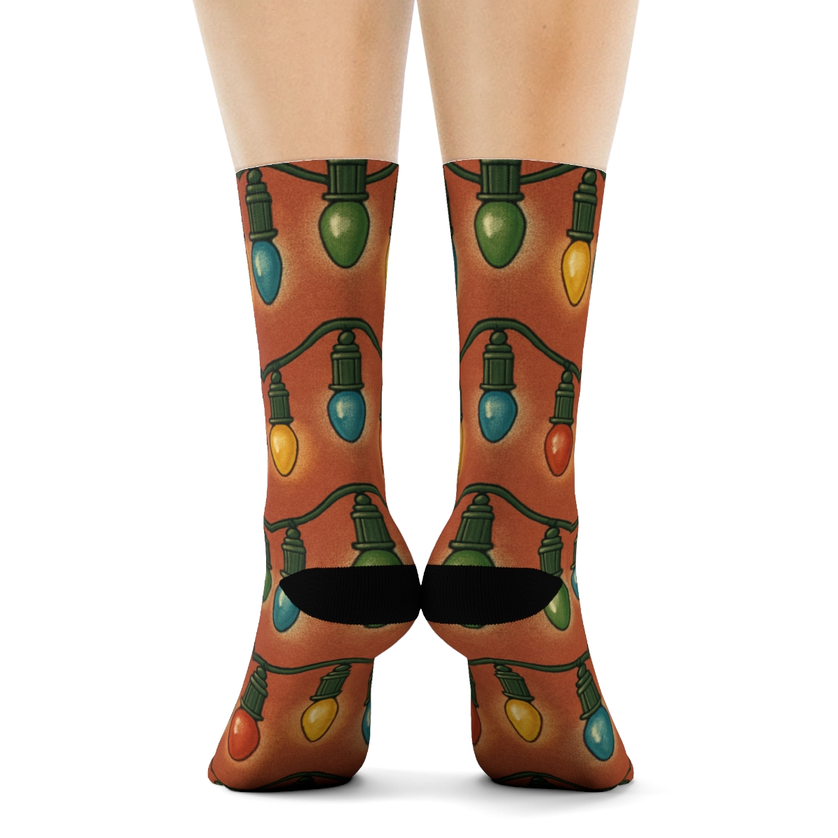 Vintage Multicolor Icicle Chevron Parade On Cranberry trendy patterned crew socks