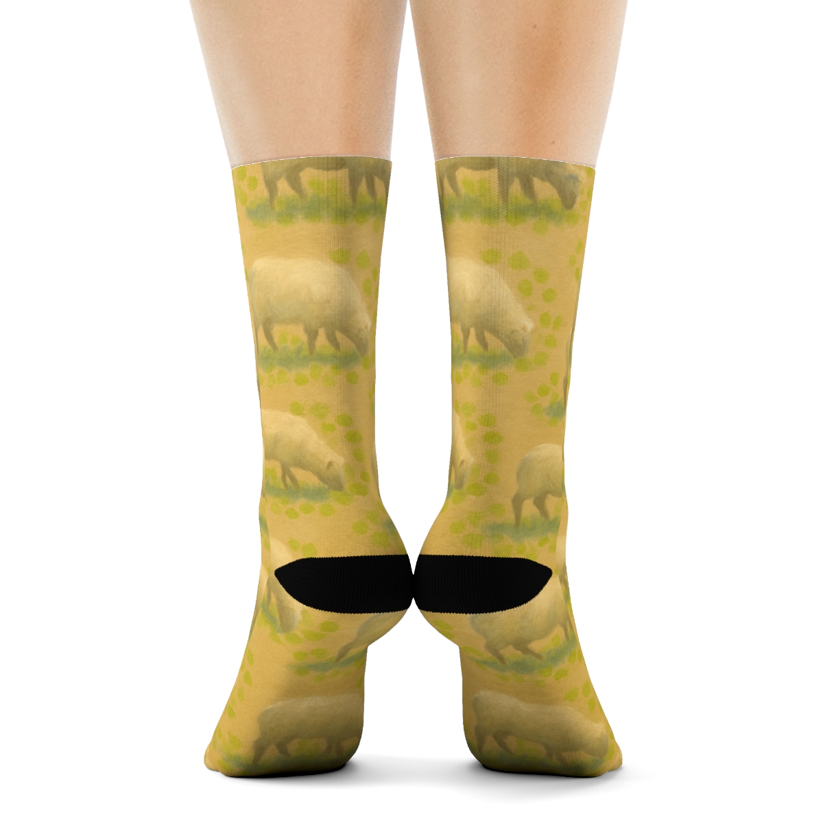 Clover Halo Pasture Drift (Sheep Edition) soft everyday crew socks