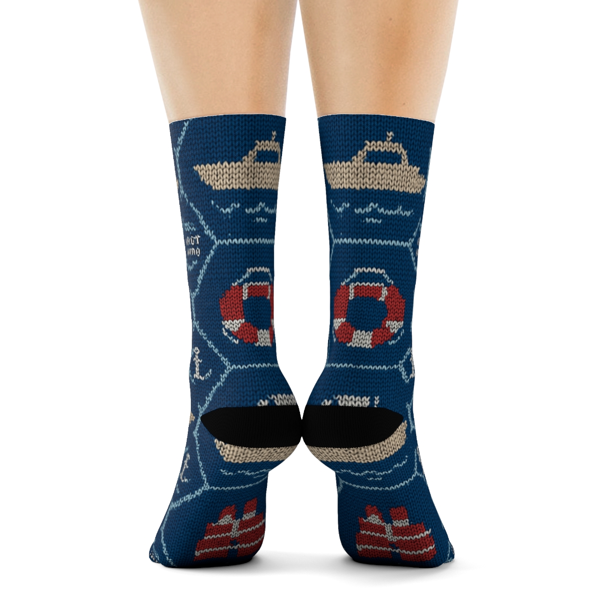 Coast Guard Officer Rescue Ring Lattice comfortable cotton crew socks