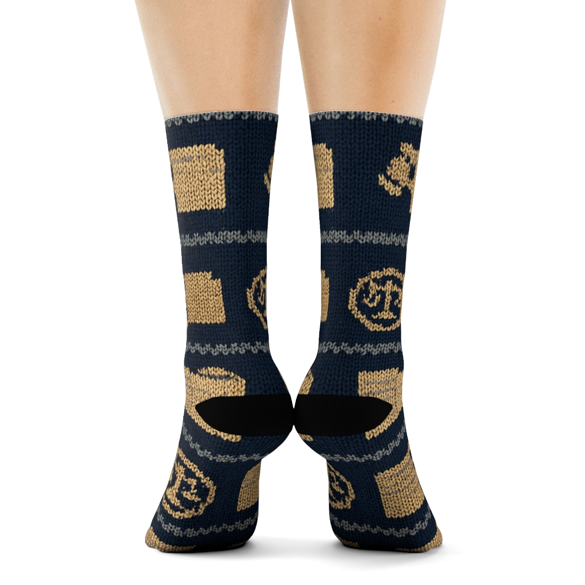 Knitted Court Clerk Docket Stripe Pattern unique graphic crew socks