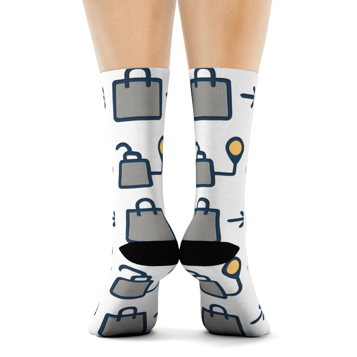 Route Ribbon City Grid Courier Pattern designer printed crew socks
