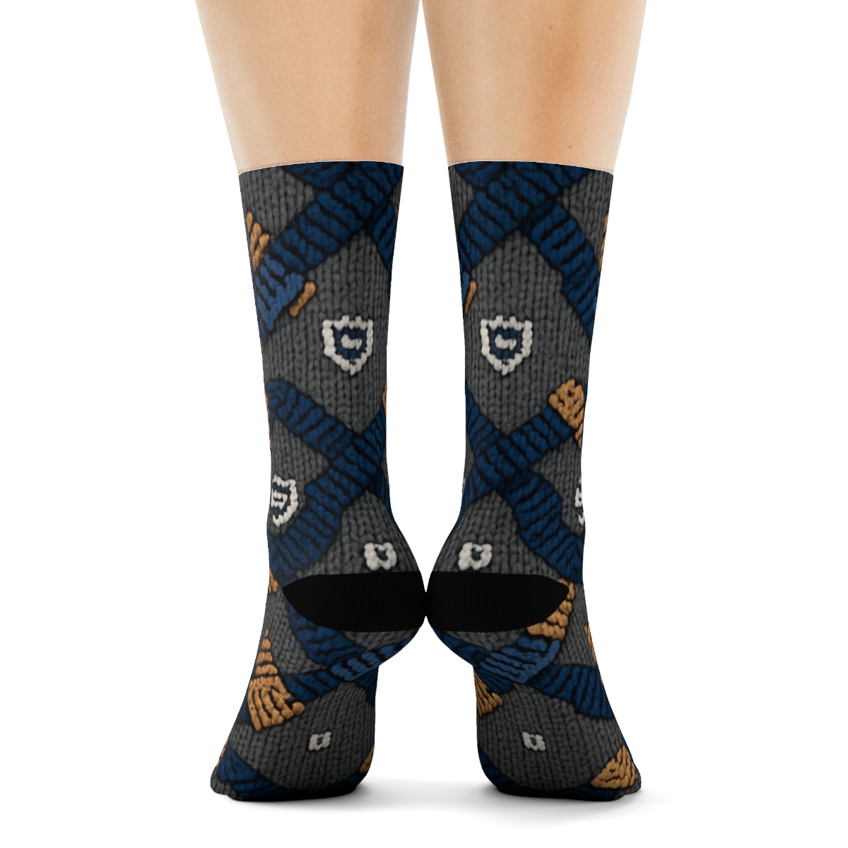 Knitted Network Administrator Cable Chevron trendy patterned crew socks