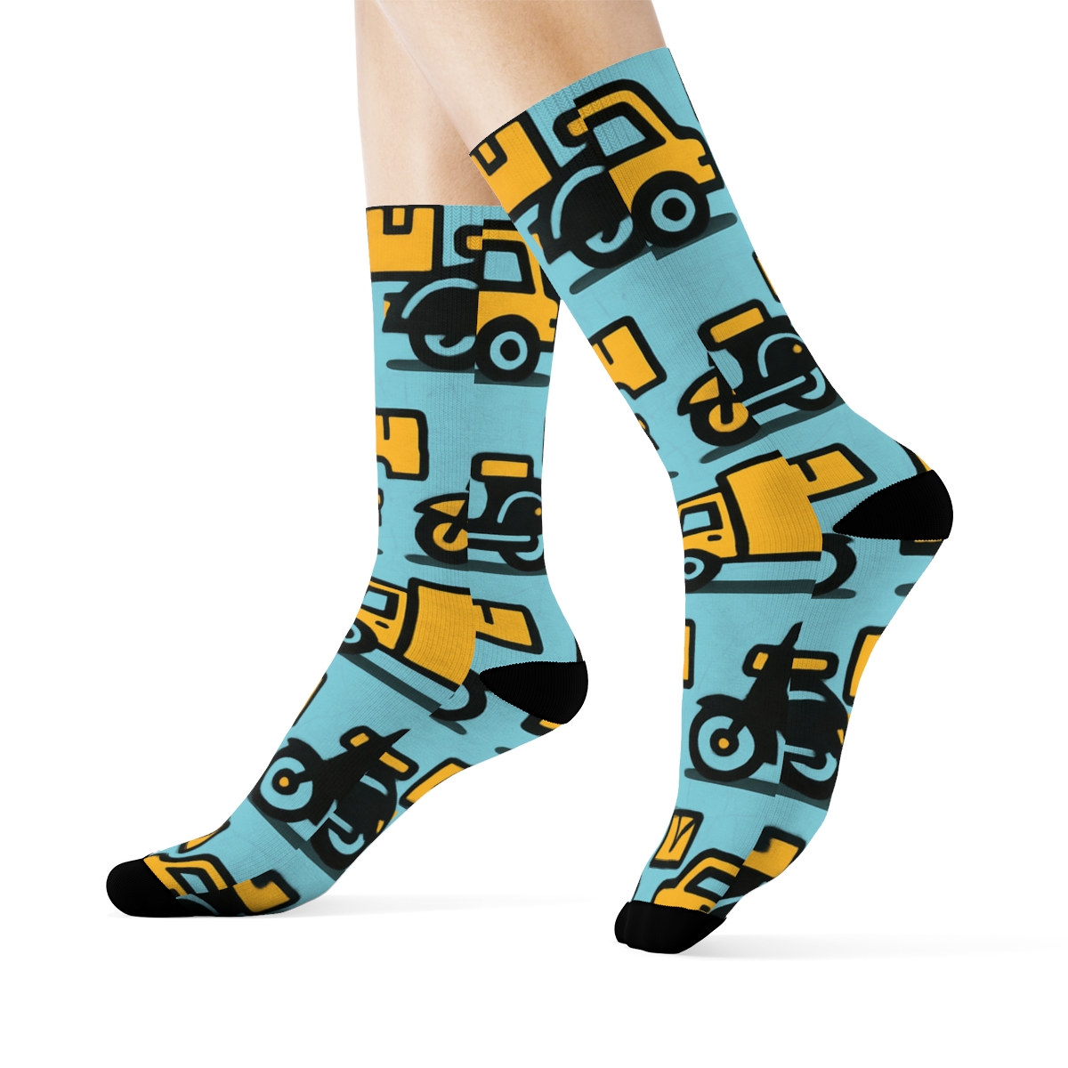 Delivery Driver Vintage Poster Road Sign Tessellation soft everyday crew socks