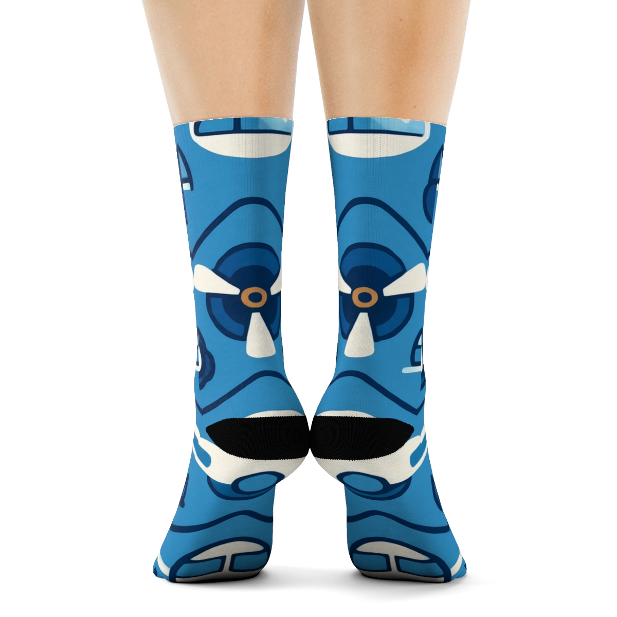 Pilot Sky Chevron Stream custom crew socks