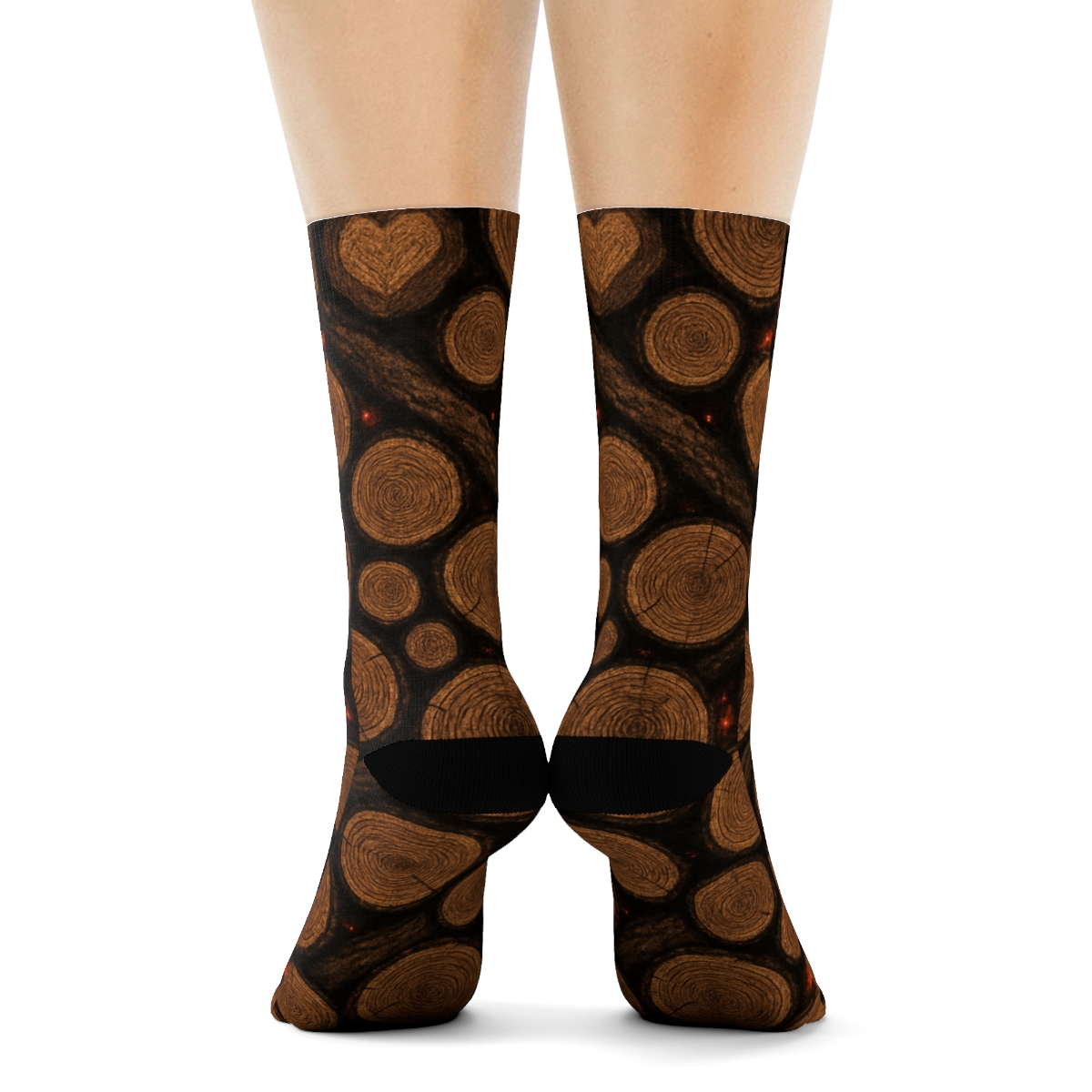 Stacked Log Lattice With Hidden Heart stylish athletic crew socks