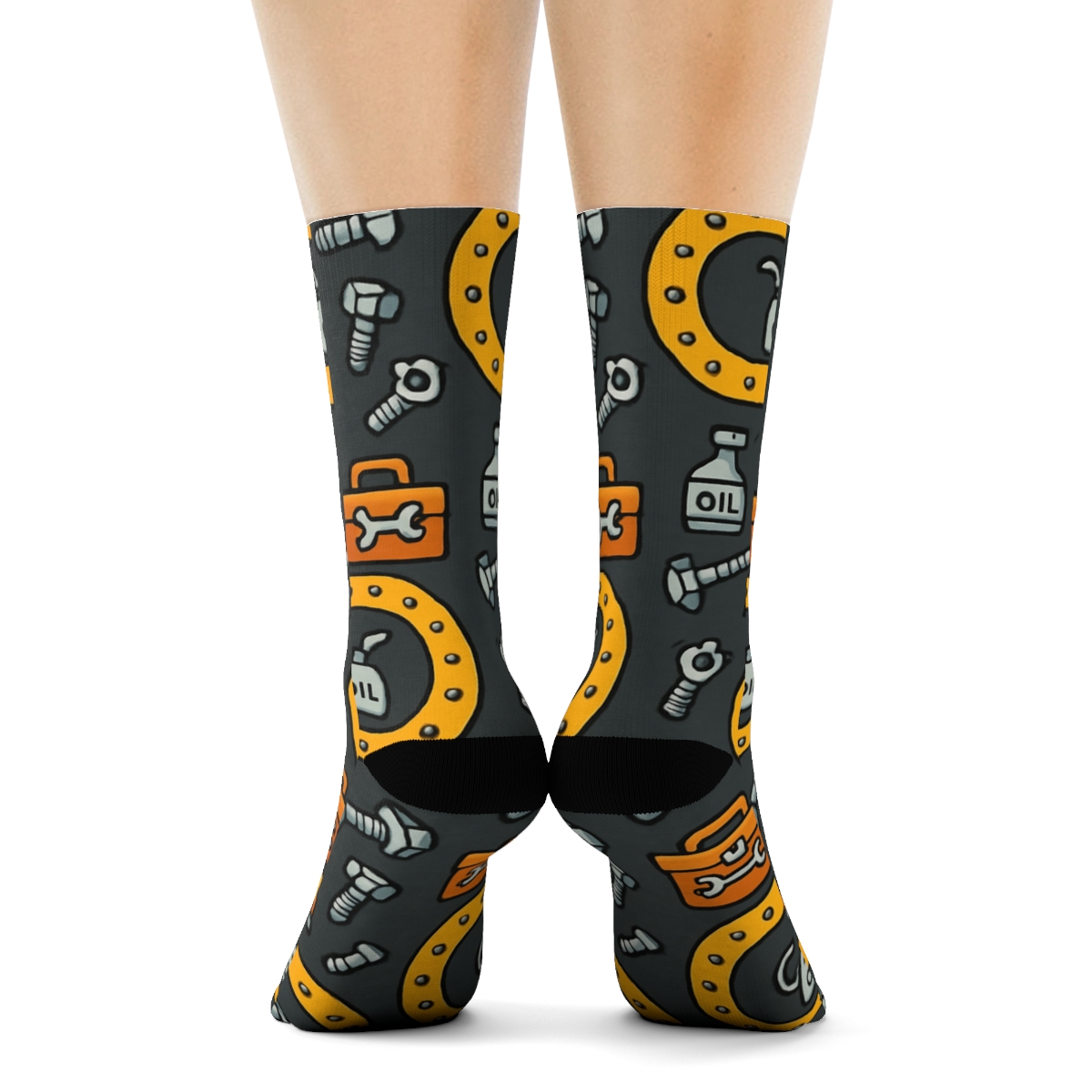 Conveyor Belt Parade With Factory Worker Icons comfortable cotton crew socks
